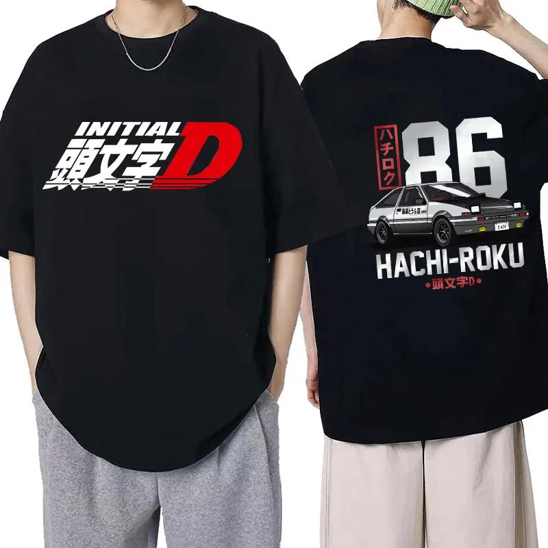 Japanese Anime Graphic Tee Shirt Cartoon Redsuns Gothic Tops Initial D EU Size TShirt Men AE86 Funny Harajuku Manga Tshirt Male