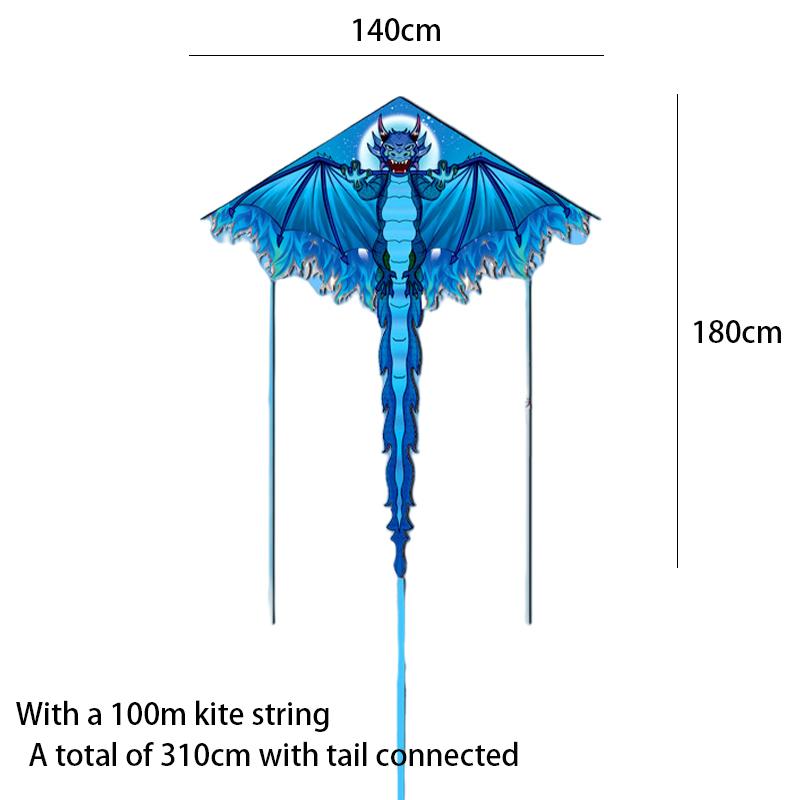 

Cartoon Childrens 14m Kite Beginner Outdoor Toy Easy To Fly In Breeze The Blue