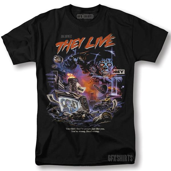 They Live Shirt Movie John Carpener Classic Retro Vintage Graphic Design T-Shirt Unisex T-Shirt XL
