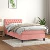 3141460 vidaXL Divan Bed with Mattress Pink 90x190 Cm Velvet
