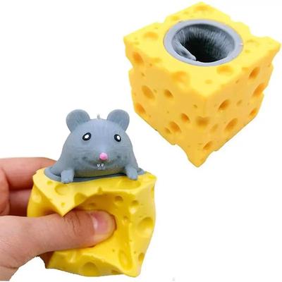 Mouse Cheese Cup Decompression Squeeze Cheese Toys Stress Easing Mice Toy Rat Stress Ball Sensory Fidget Toy Gift For Adults Kid