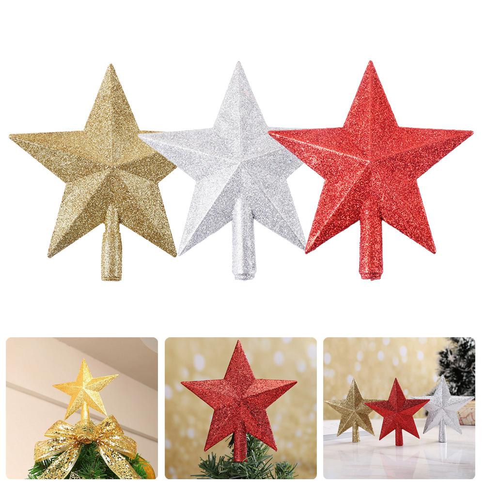 

Lively and Bright 25CM Gold Glittered Stars for Holiday Decorations серебряный