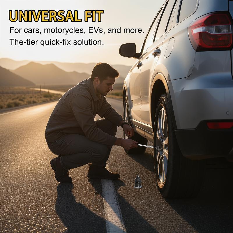 30Pcs Emergency Tubeless Rubber Tire Repair Kit For Cars Motorcycles And Scooters Includes Pliers And Screwdriver
