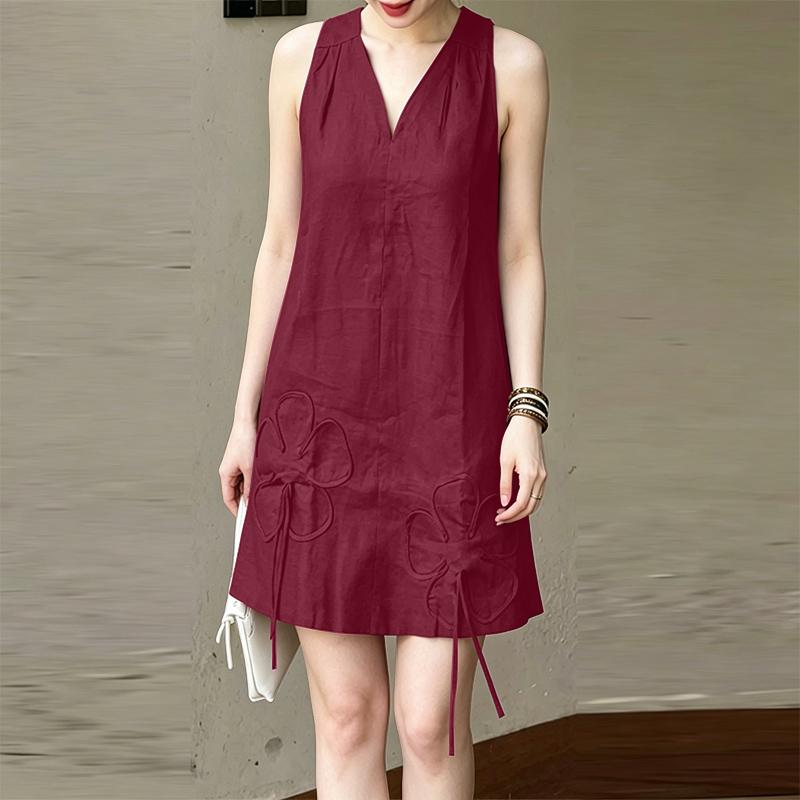 ZANZEA Women Daily Casual V-Neck Summer Sleeveless Dress 5XL