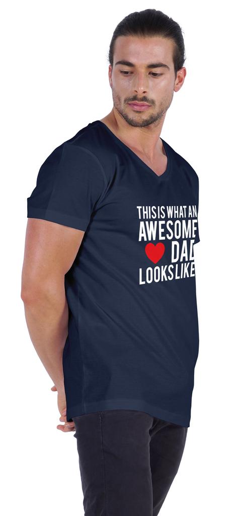 Inkmeso   This Is What An Awesome Dad Looks Like   Quotes Tshirt For Men Cotton Jersey Novelty Humor Tee