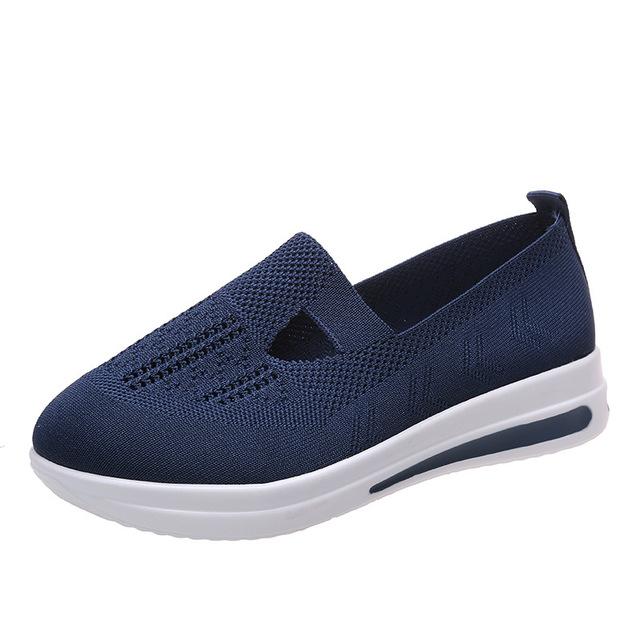 Pantofi Casual de Damă cu Talpă Groasă, Top Jos, Mărimi Mari, Pantofi Slip-On, Pantofi Sport Noi din Plasă Flyknit Respirabili, Tenis Feminino