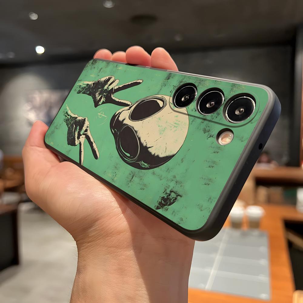 Funny Space UFO Alien Thing Phone Case For Samsung A56 A36 A26 A16 A15 A25 A35 A55 A14 A34 A24 A54 Black Soft Shell