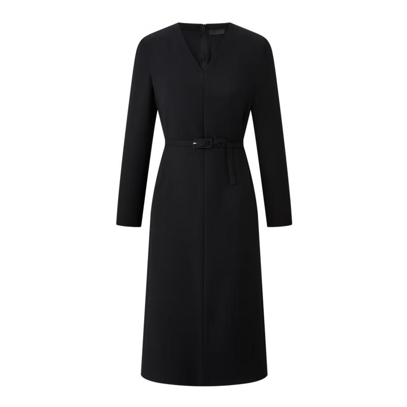 

PORTS Women s Long Sleeve V-Neck A-Line Midi Dress M