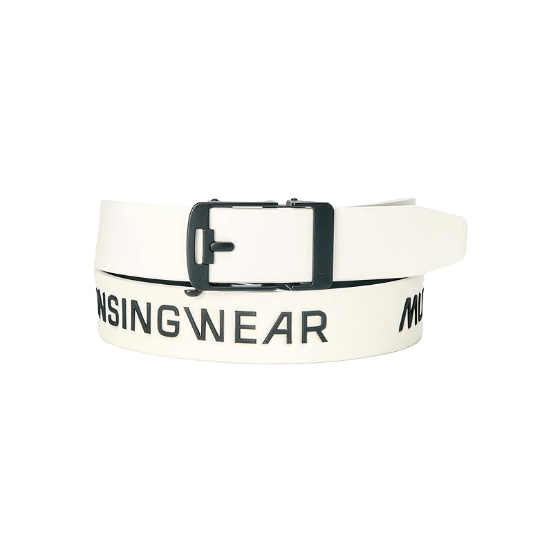 

[Munsingwear] belt slide lock buckle Maximum 105cm logo print sporty golf MG4FBL21M men s WH00(white) FREE