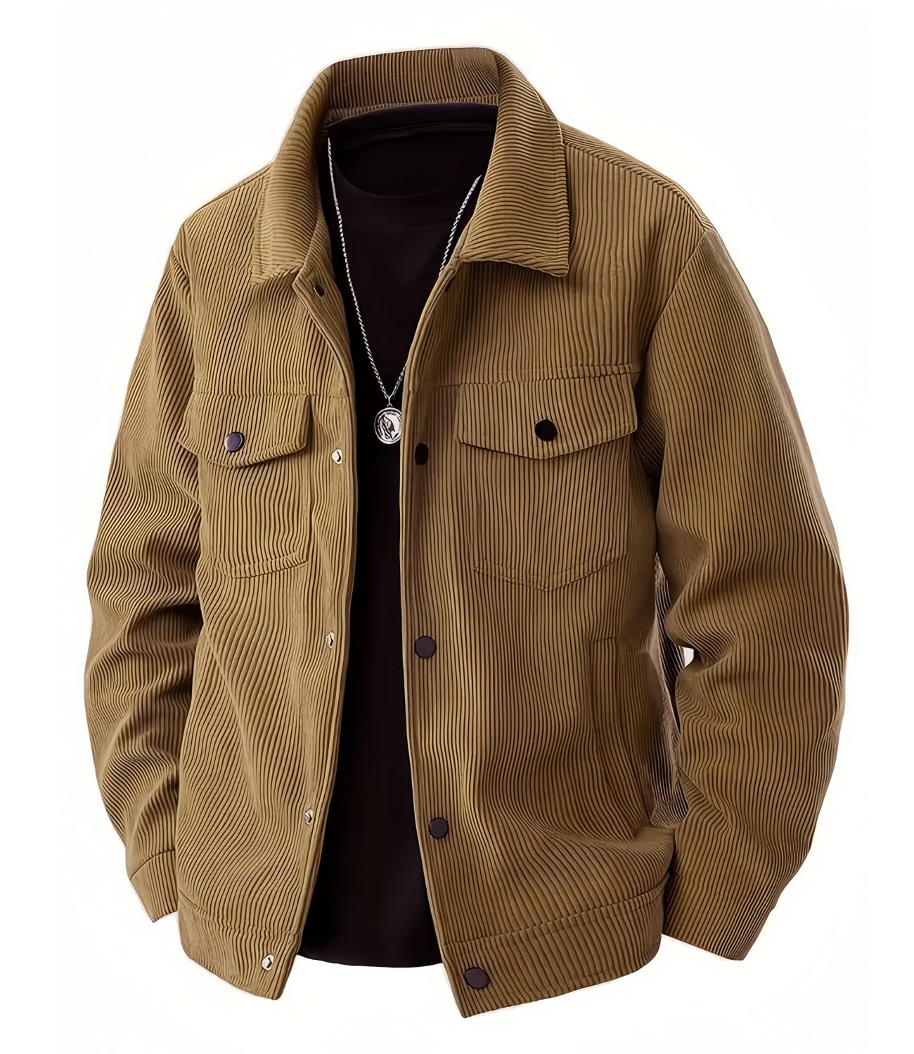 Мужская вельветовая рабочая куртка Warmcool с утеплителем, ветрозащитная, коричневая, размер L