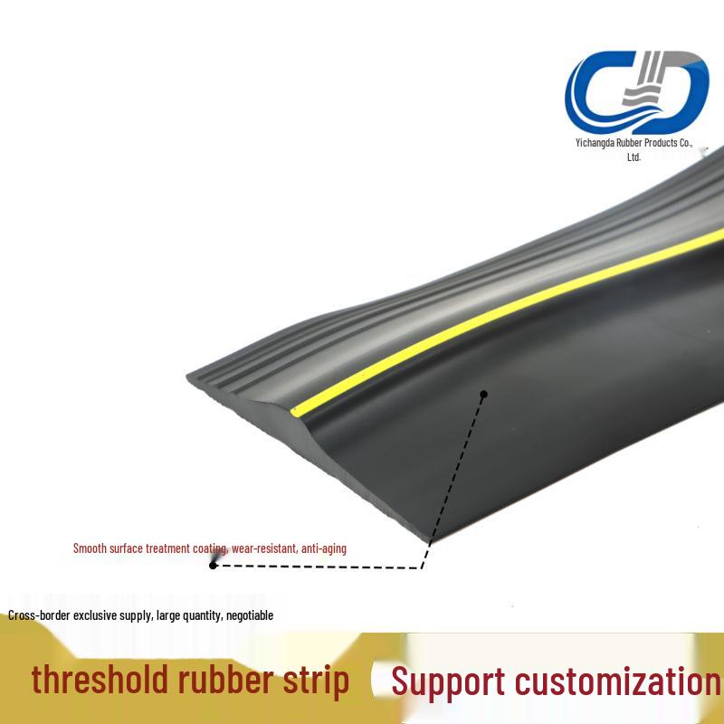 Rubber Door Threshold Seal Strip: Waterproof, Dustproof, Shock-Absorbing Gap Filler for Garage Floors