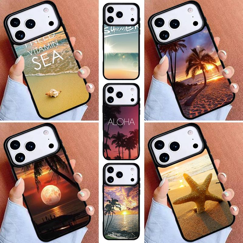 Summer Beach Love Phone Case for iPhone 17ProMax 12 13 14 15 16e 17 Pro Max Plus Air Cover