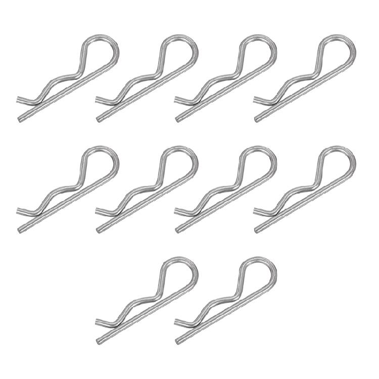 10pcs R Shaped Spring Cotter Pins Assortment Set Steel Hairpin Clips Simple To Use for Versatile Hitch Pin Applications
