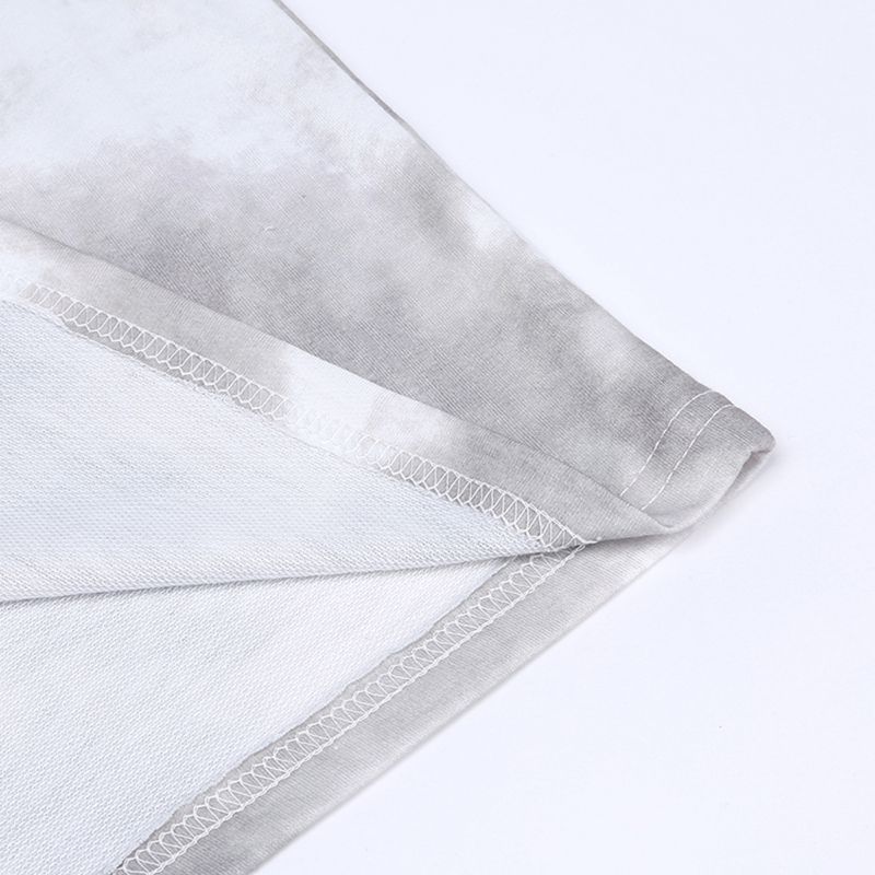 Women Tie-dye Casual Loungewear Long Sleeve Top and Shorts