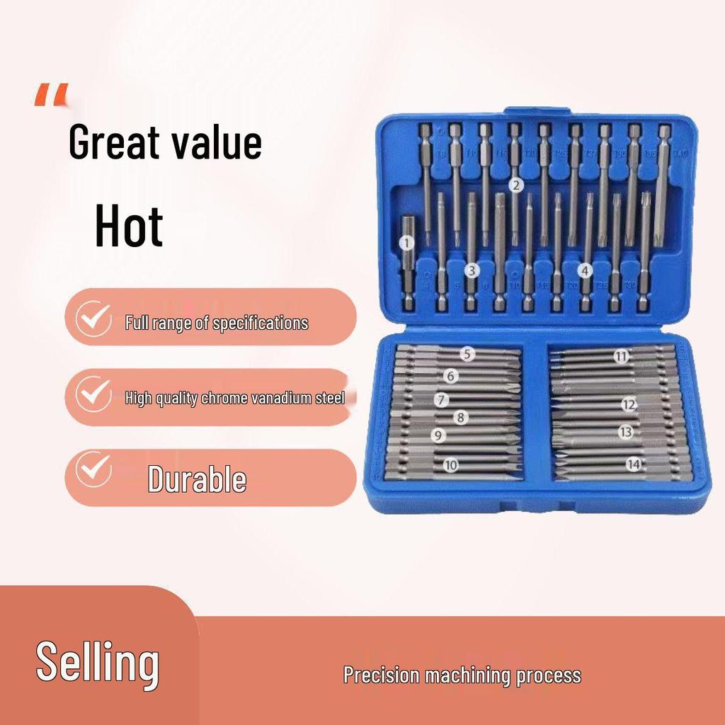 Electric Drill & Bit Tool Set: Phillips, Slotted, Hex, Triangle, Torx & Irregular Bits