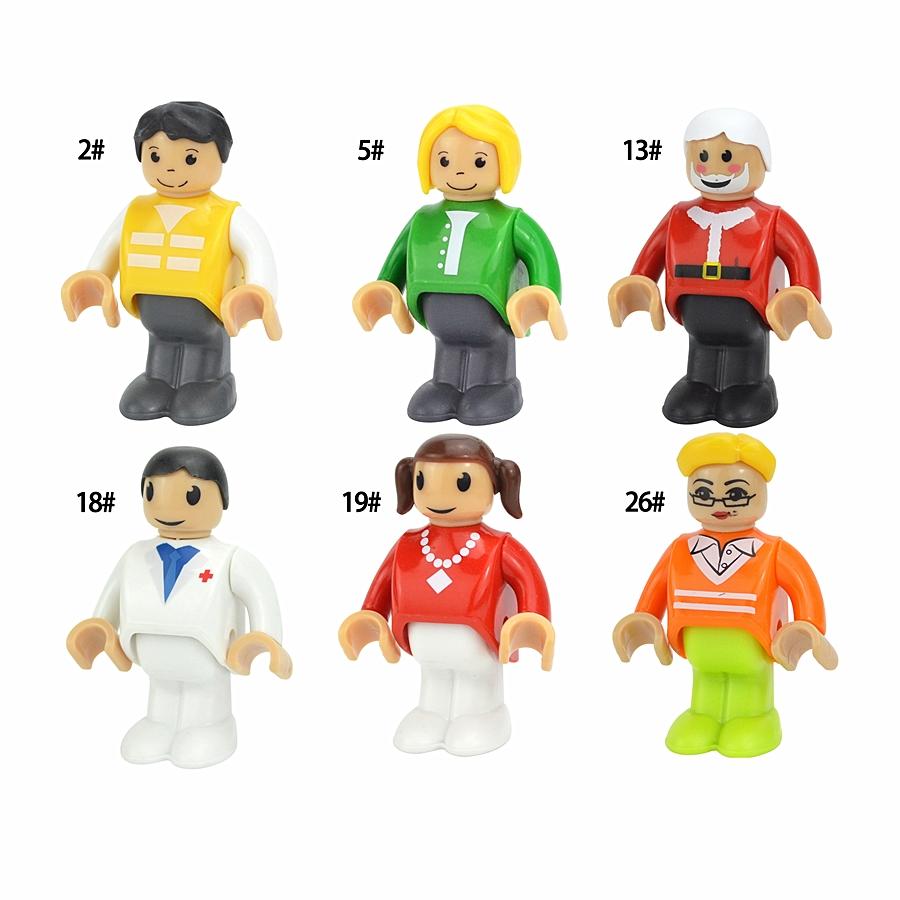 MOC Alle Arten von kleinen Mann Puppenmodellfiguren Zugcharakter Eisenbahnzubehör Bildungsgeschenk Kind für Biro Holzbahnspielzeug