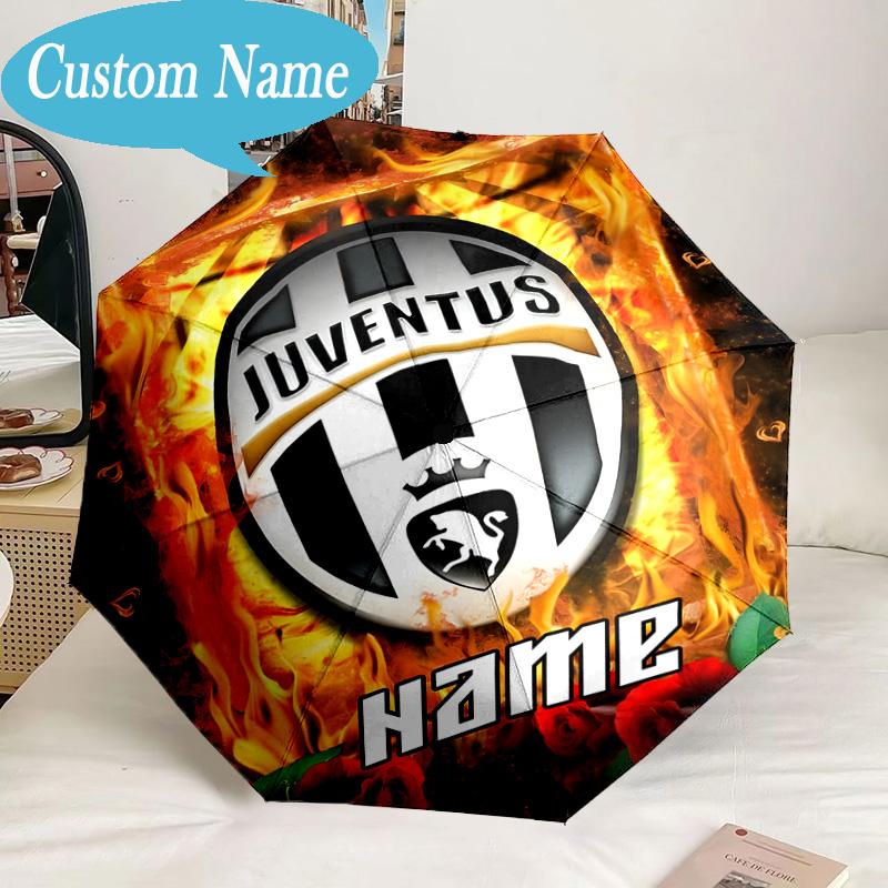 Custom Name Umbrella Juventus Sportive Umbrella 8-Frame for Travel, Camping, Casual Lightweight Portable, Essential for Family Gifts