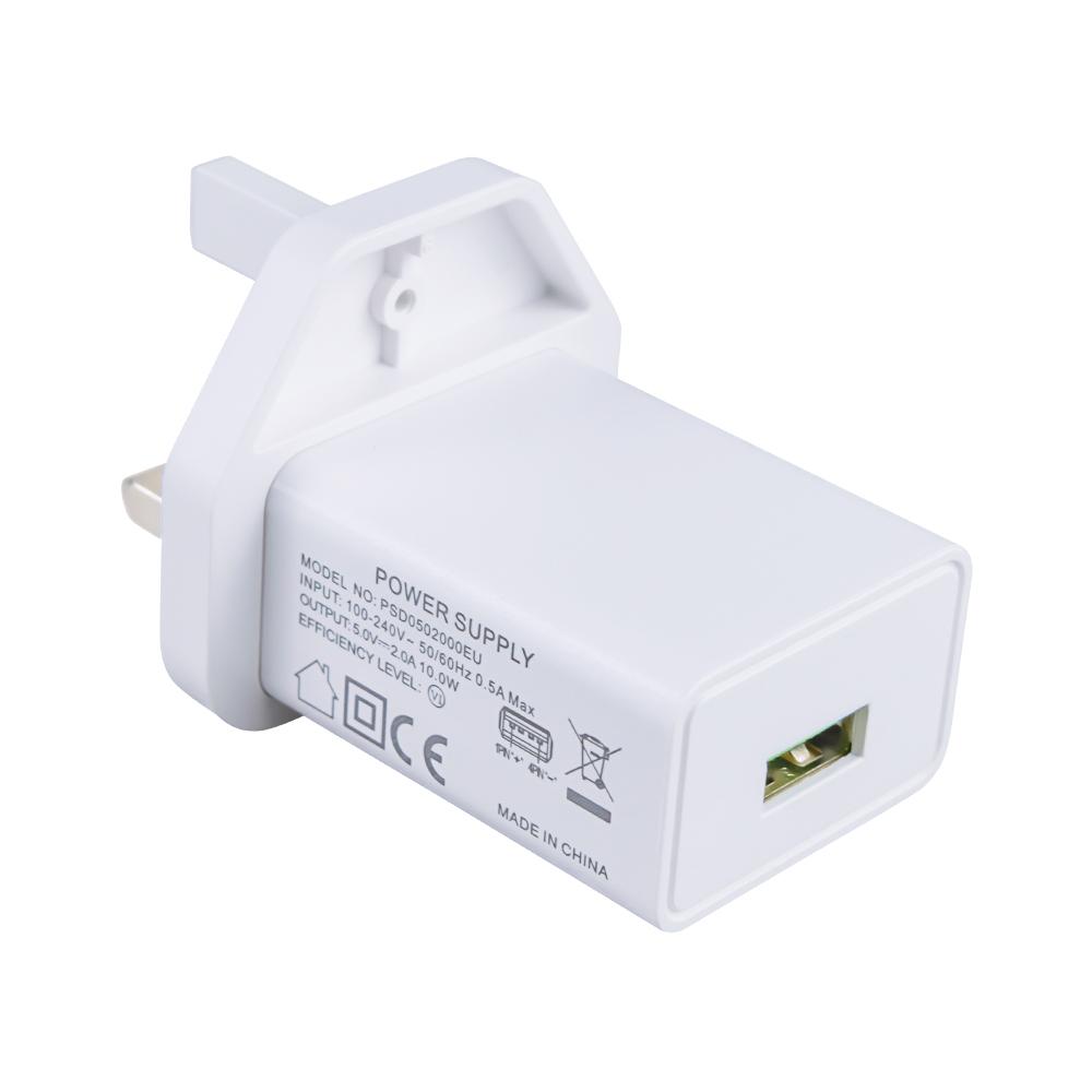 

10W UK Plug UKCA Certified Wall Adapter Charger USB Power Adapter 5V 2A Fast Charging for IPhone Mobile/Laptop ABS Material UK білий
