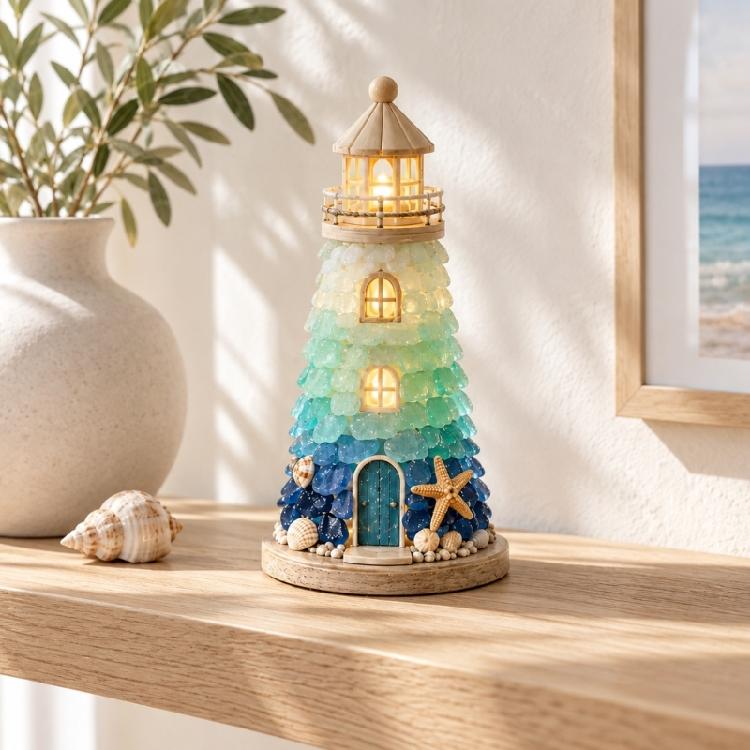 Standing Lighthouse Craft Set with Plastic Parts for Indoor Decoration, Handcrafts Assembly, and Handmade Gifting
