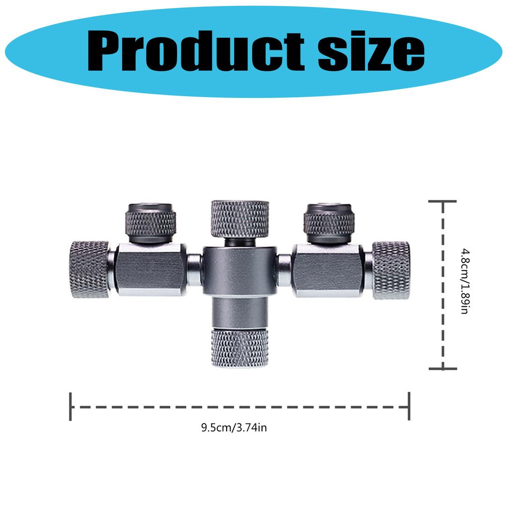 Dual Aquarium CO2 Splitter With Bubble Counter For Fish Tank Planted Tank Efficient Gas Distribution Aluminum Alloy Construction