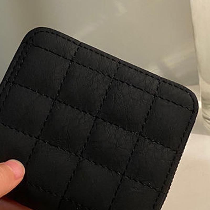 Wallet PU Leather Large Capacity 2 Fold 8 Card Slot Zipper Design for Keys Coins Black