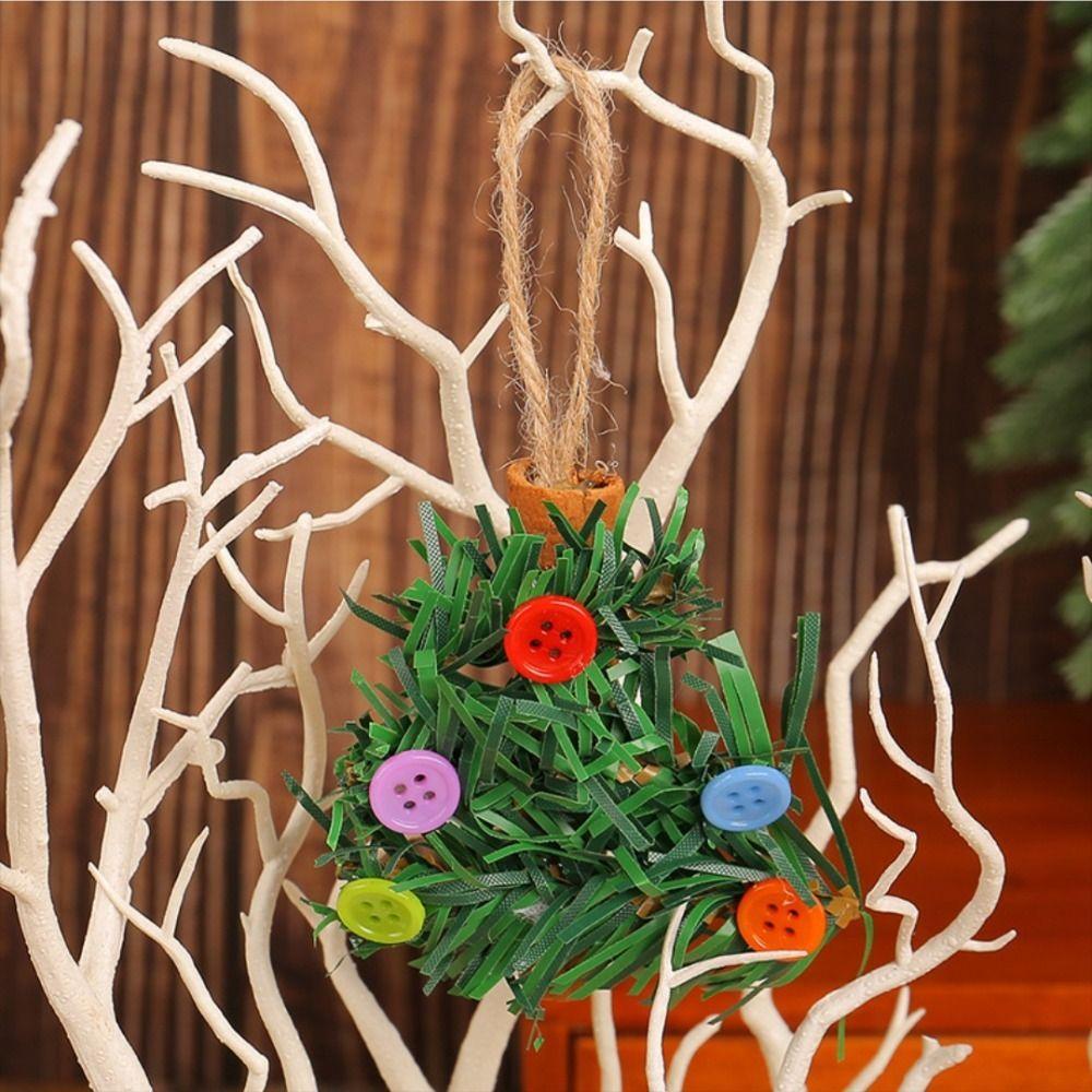 2 Pcs Buttons Mini Christmas Tree Accessories Christmas Tree Pendant Christmas Decoration Gift