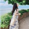 Light-fashioned Seaside Vacation and Casual Literary Style Printed Long Skirt for Women In Summer New Gentle Temperament Sleeveless Dress