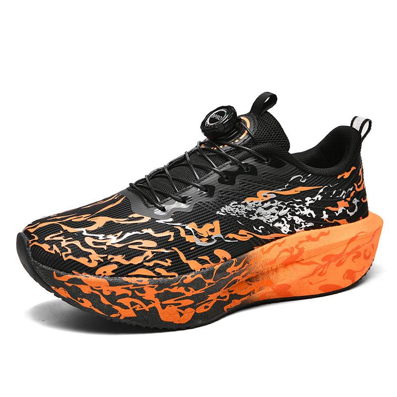 Cross 2025 Fluorescent Running Shoes: Soft Sole Carbon Plate, Parent-Child Couple Style, Heartbeat Design.