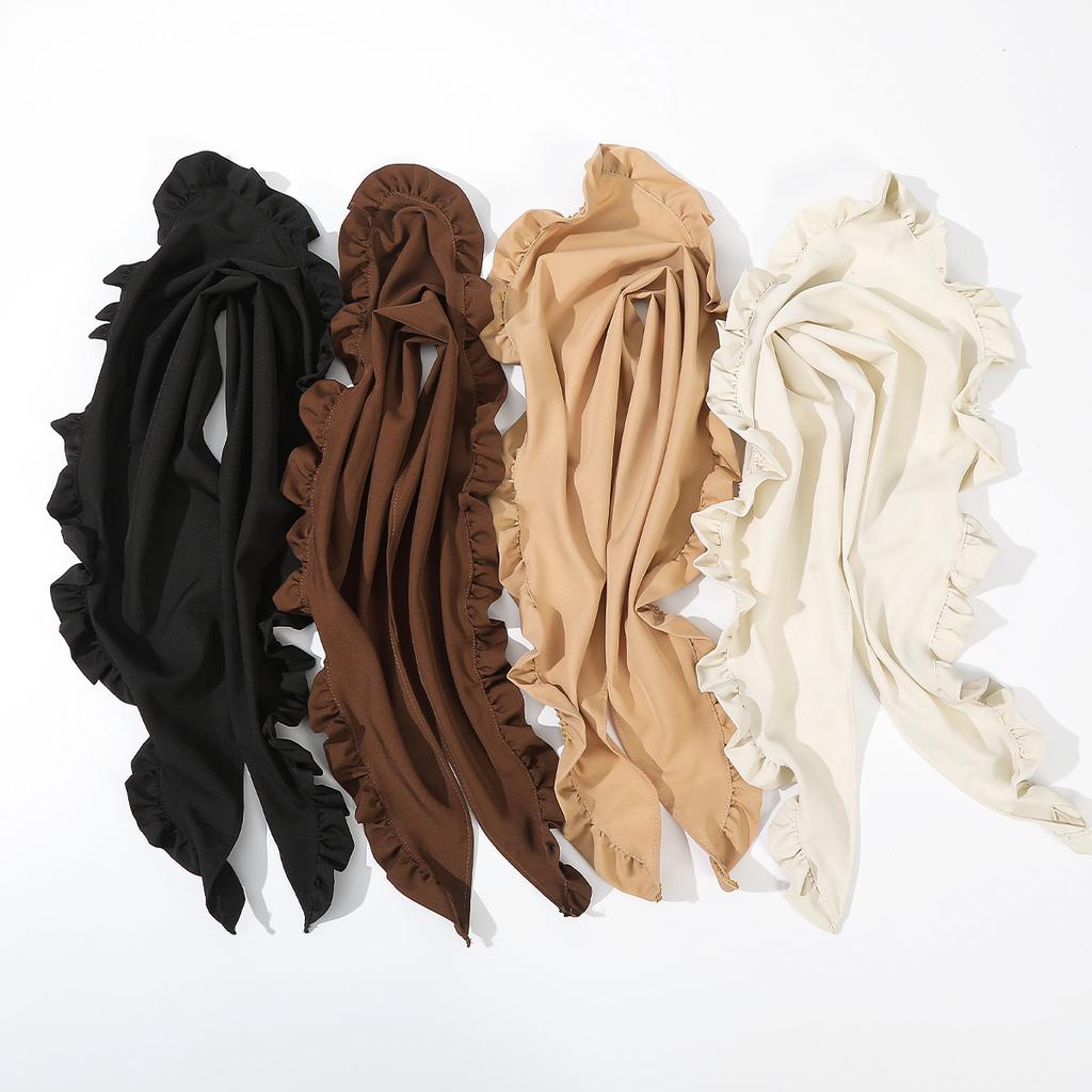 Solid Color Triangle Bandana Headband Cute Turban Printed Cloth Wrinkles Hair Scarf Hair Accessories Bohemia Triangle Scarf Girl