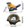 4pcs Mini Bird Nest Set Realistic Cute Resin Simulated Animal Set Funny Bird Figurines Ornament Crafts Gardening Decoration