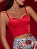 Rose Beauty A  Solid Crop Corset Cami Top