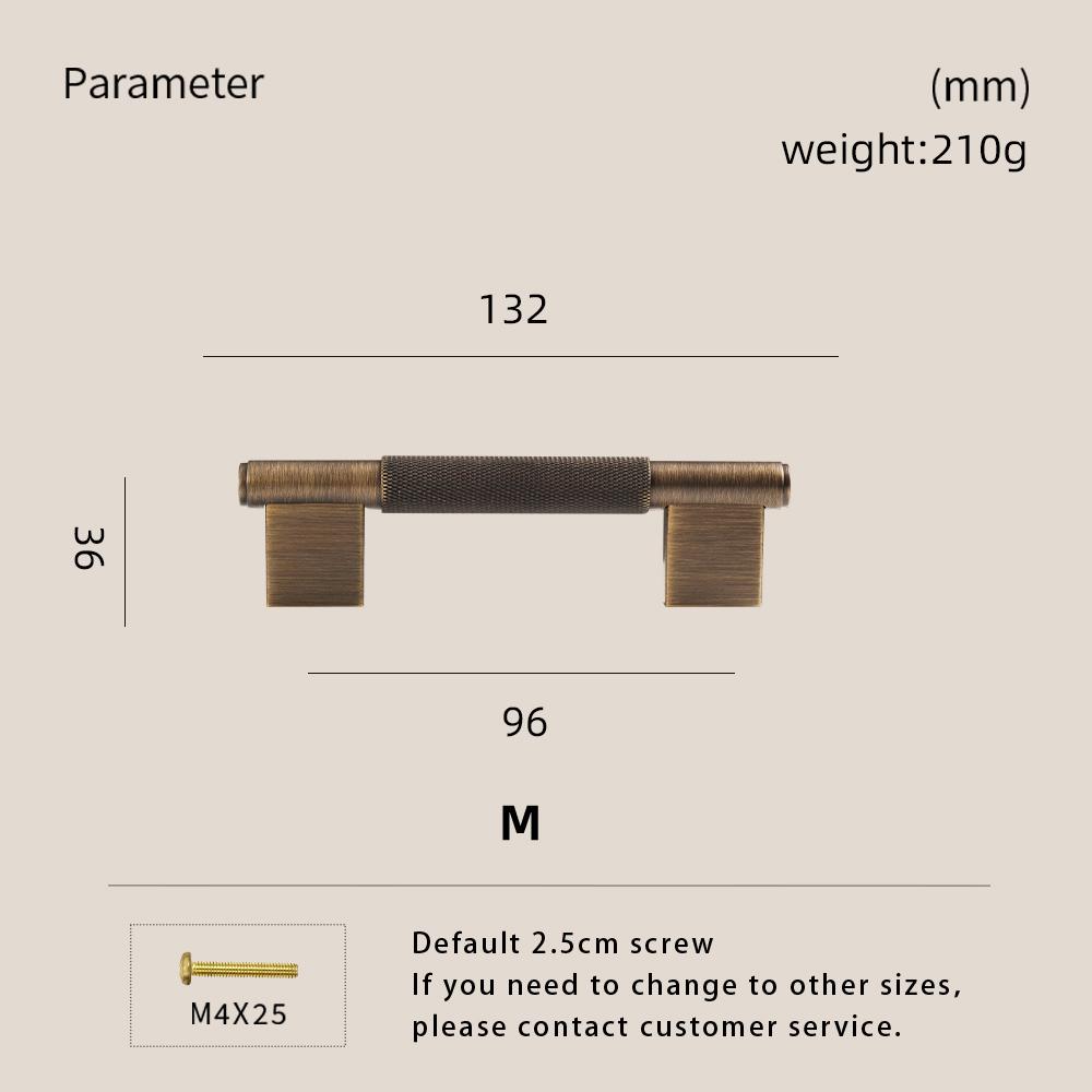 Dooroom Solid Brass Furniture Handles Knurled Cross Diamond Cut Pattern Modern Cabinet Refrigerator Door Pull Drawer Knobs