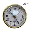 65mm Round Quartz Clock Insert with White Face and Golden or Silver Tone Trim for DIY Crafts and Repairs