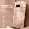 For Google Pixel 8 Phone Case Carbon Fiber Textured Electroplated TPU Back Cover