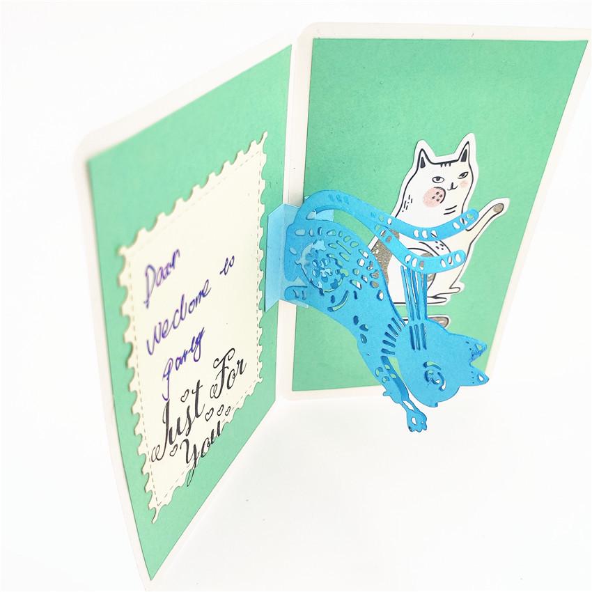 Make Wish Cat Metal Cutting Dies Scrapbooking Album Paper Cards Decorative Crafts Embossing Die Cuts