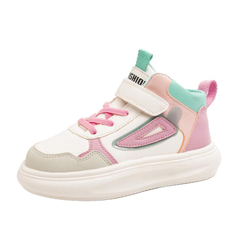 Girls' sports shoes children's fashion high-top board shoes 2025 spring and autumn new boys' running shoes medium and older children's casual shoes