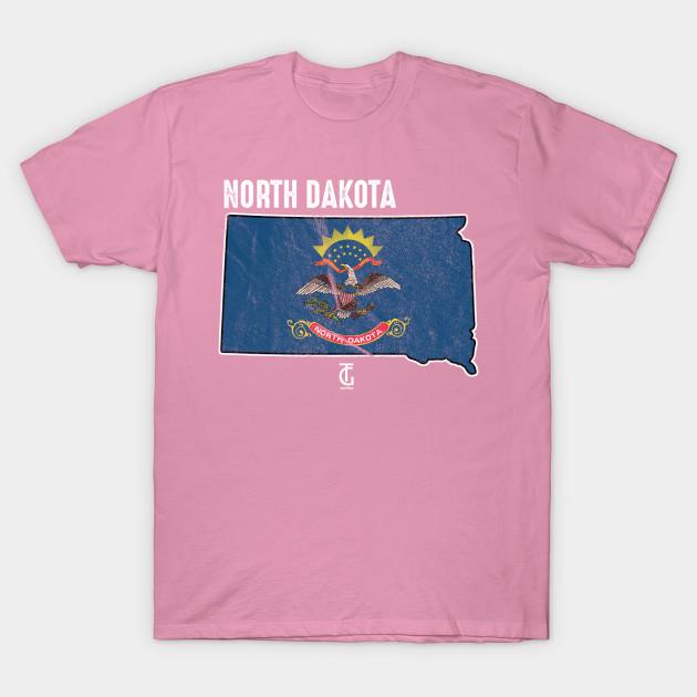 T Shirt Women North Dakota State Map Harajuku Print Kawaii Tshirt Summer Short Sleeve Female T-Shirt Top Tee