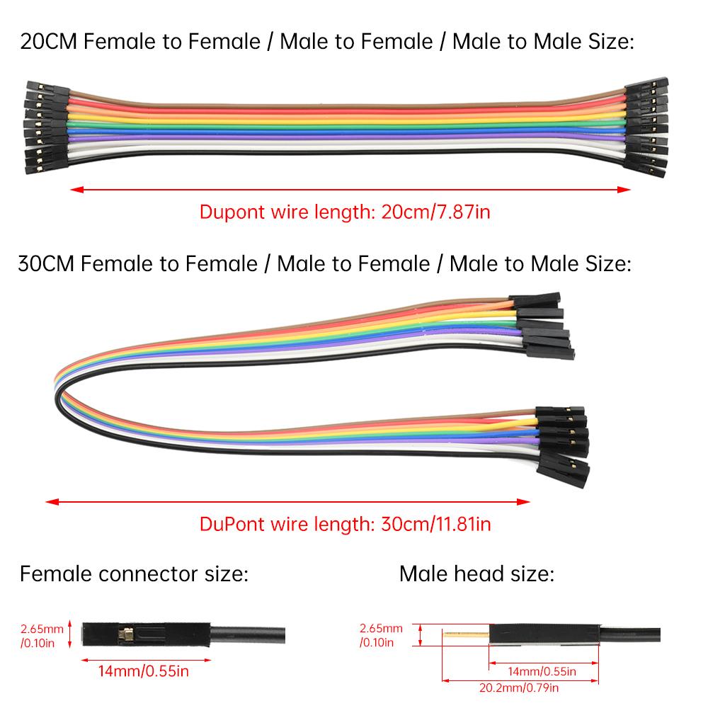 10PIN Pure Copper DuPont wire male to male,female to male,female to female,2.54 terminal connection wire 28core gold-plate cable