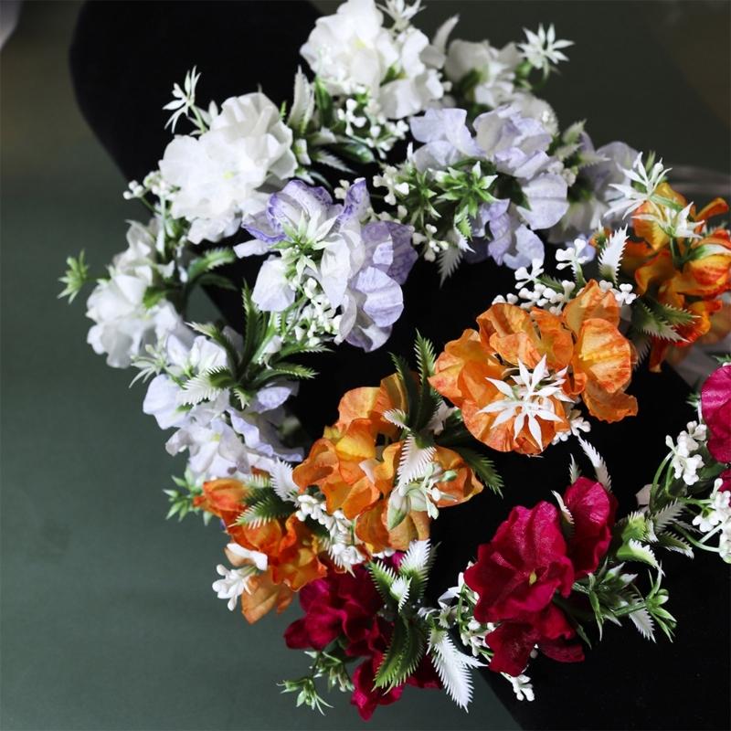 Pastoral Flower Shape Headband for Traveling Taking Photo Spring Girl Ethnic Hair Hoop Wedding Party Bride Hairband