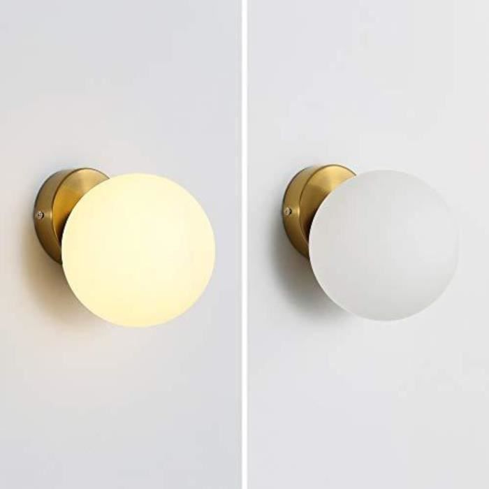 Applique Murale - Creative Art Ball - Verre Dépoli - Métal Galvanisé - Design Contemporain