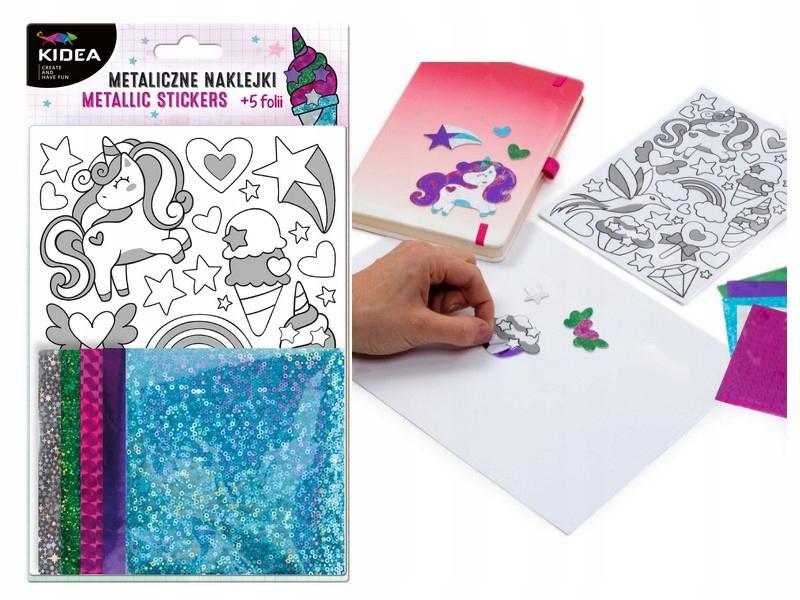 Metaliczne Naklejki Zestaw Kreatywny Unicorn 8552