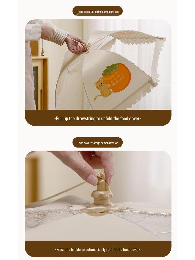 Foldable Dust & Flyproof Food Cover - Perfect for Dining Table & Leftovers