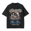 Gorące Koszulki Aerosmith AEROplane Rock Band Merch Vintage Spierane Nadruk Unisex Damskie Bawełna Streetwear Letnie Nowe Koszulki Oversize Topy