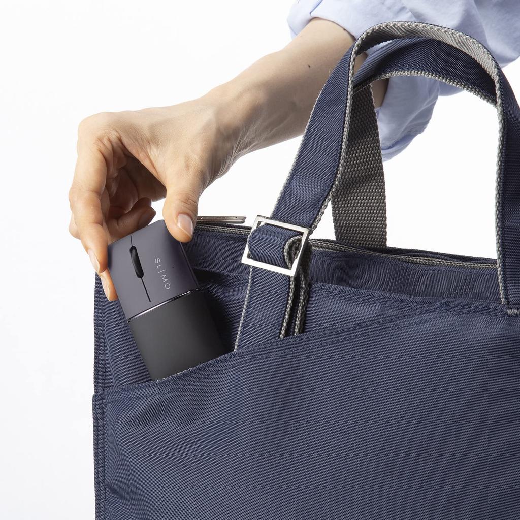 Sanwa Supply MA-BBS310BK Silent Bluetooth Blue LED Mouse, Slim, Rechargeable, Black