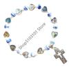 Jesus Cross Rosary Bracelet Lady Virgin Mary Jesus Cross Handmade Bead Chain Rose, Sacred Heart Compassion Rosary Bracelet Gift