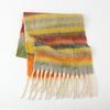 Autumn and winter new color thick braid high sense women's scarf thickened loop yarn striped thick beard shawl