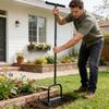 Strong Manual Lawn Aerator With 34.6 Inch Long Handle And Wide Step Plate For Back Saving Operation M4YD