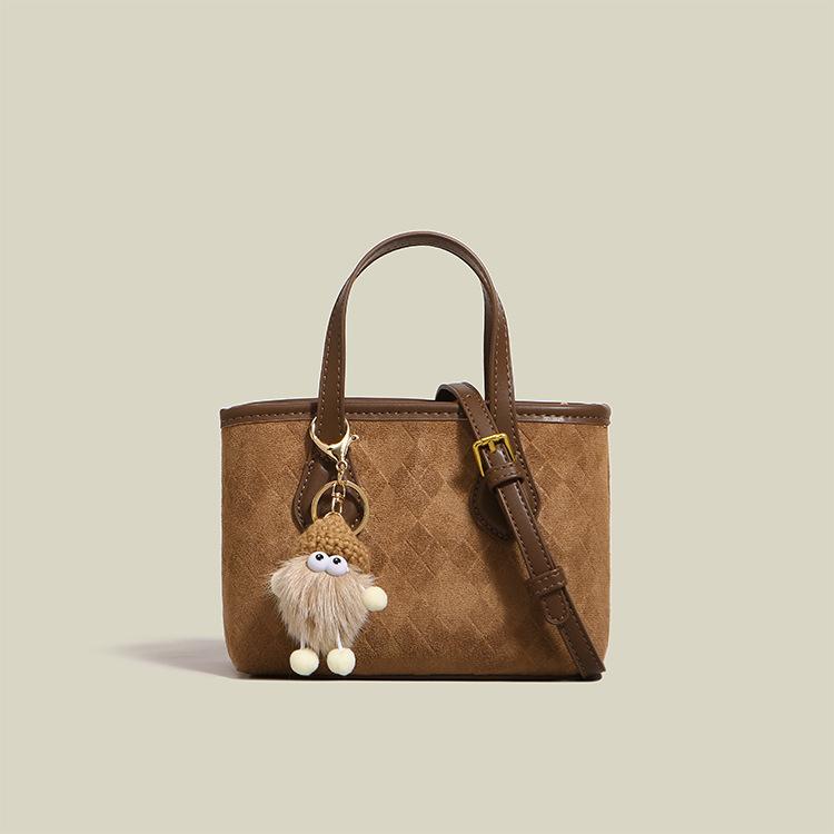 

Winter High-end Matte Handbag Women s Style Ins Versatile Classic One-shoulder Crossbody Bag Bucket Bag Durable Material does not match the doll