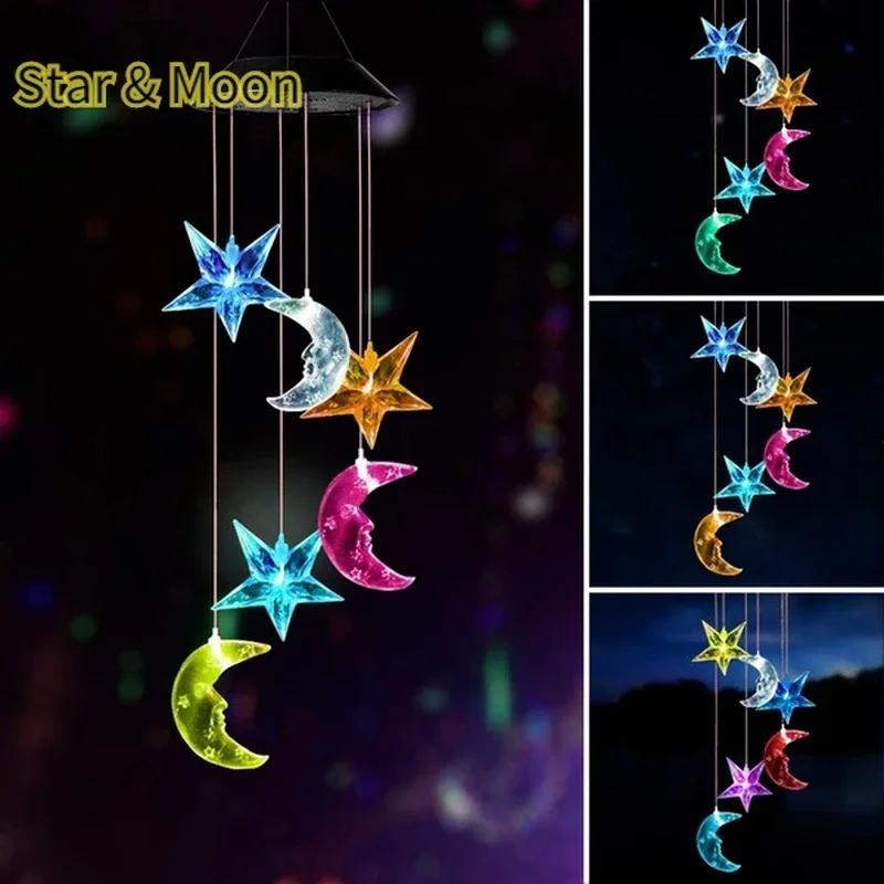 Garden Solar Colored Lights Environmentally Friendly LED Crystal Wind Chime Decoration Holiday Waterproof & Color Changing Decor