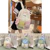 Nylon Student Backpack For Girls With Breathable Design And Geometric Pattern For School And Daily Use